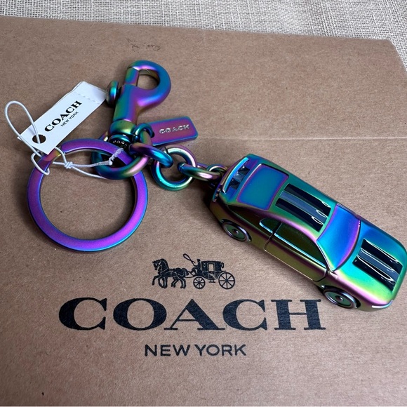 Coach Oil-slick Car Keychain Iridescent - Picture 3 of 5